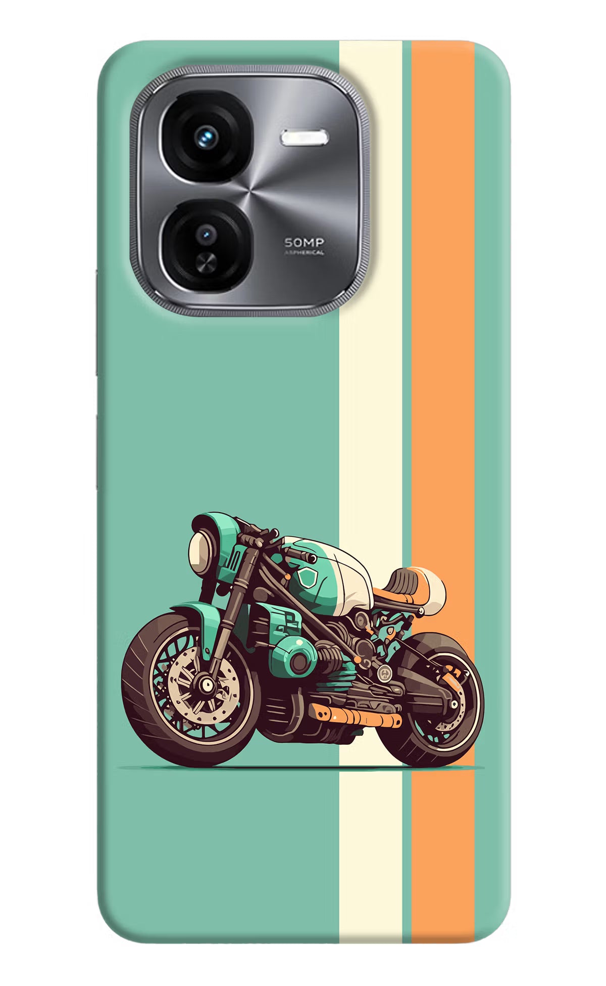 Striped Moto Drift iQOO Z9X Hard Case Back Cover by Casekaro