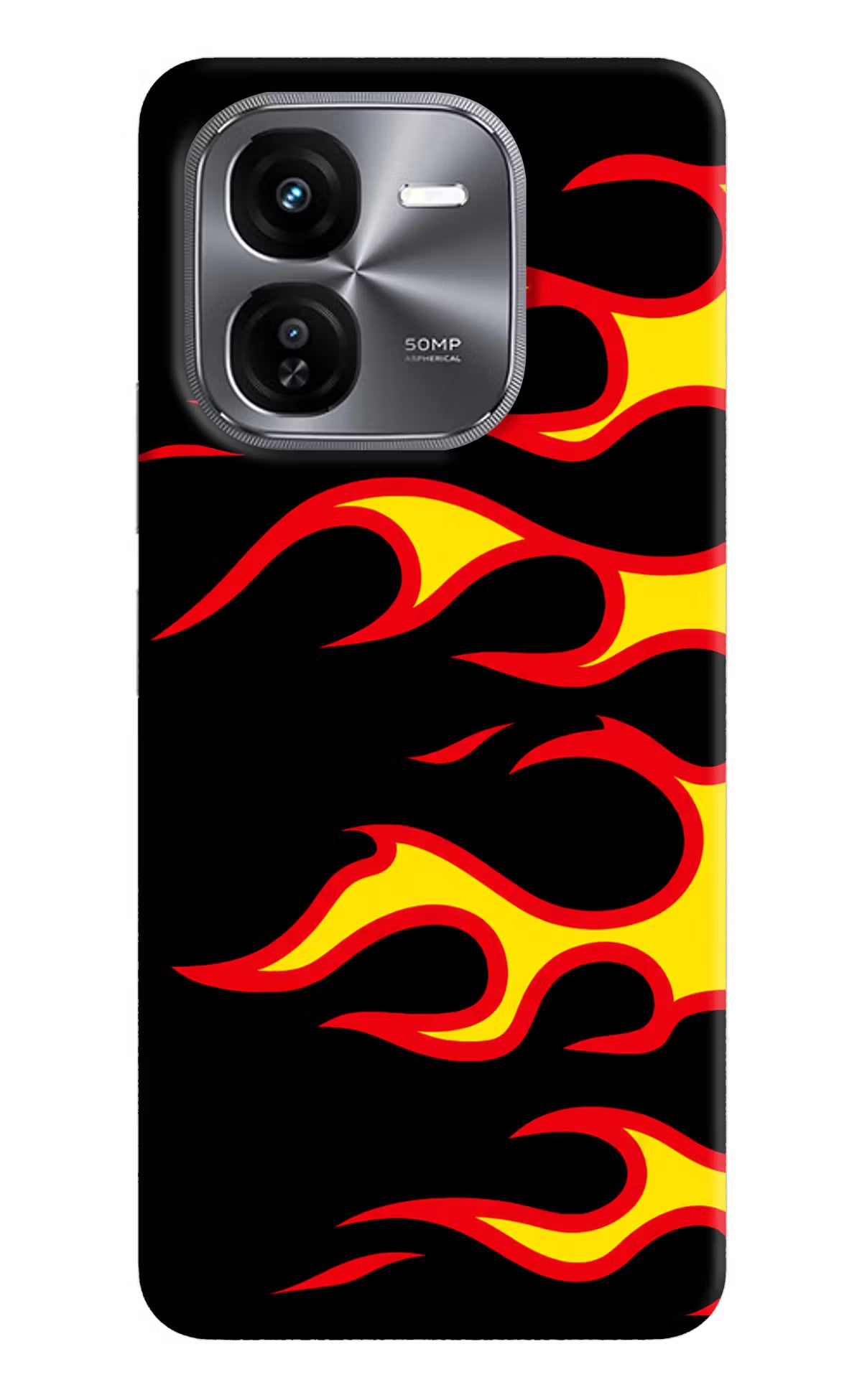 Side Sweep Flames iQOO Z9X Hard Case Back Cover by Casekaro