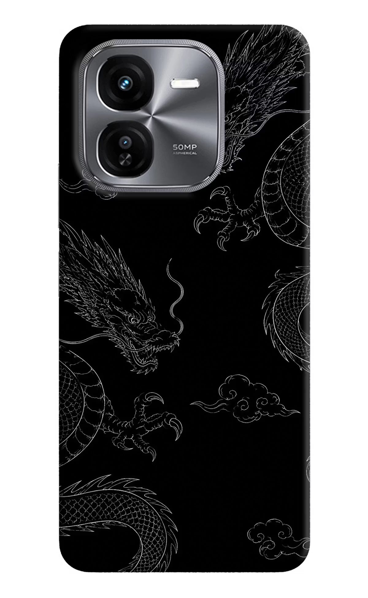 Twin Dragons iQOO Z9X Hard Case Back Cover by Casekaro