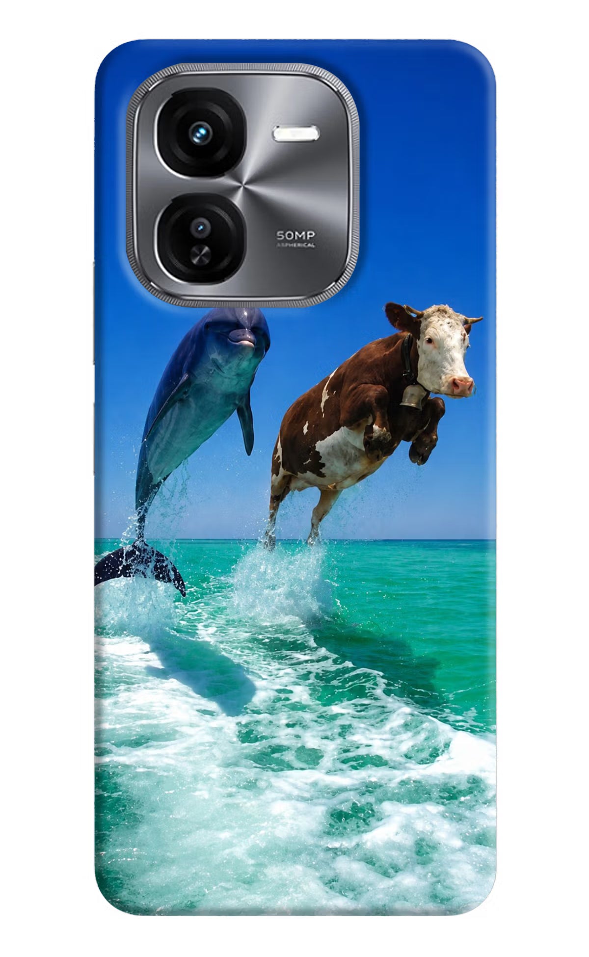 Dolphin vs Cow iQOO Z9X Back Cover
