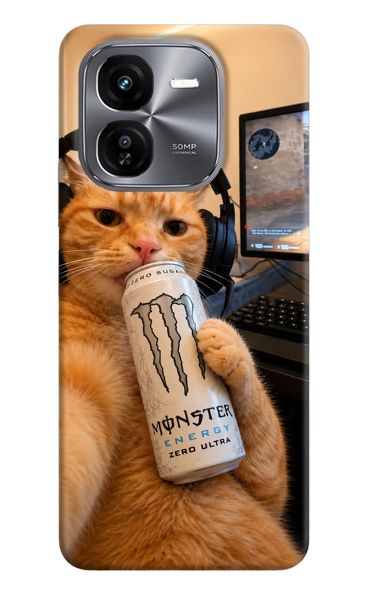 Gamer Cat Energy iQOO Z9X Back Cover