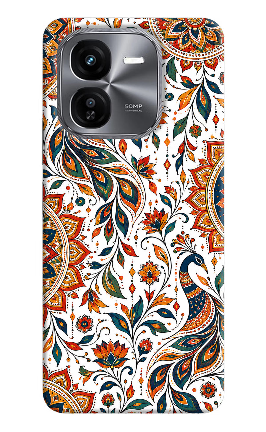 White Mayura iQOO Z9X Back Cover, Hard case