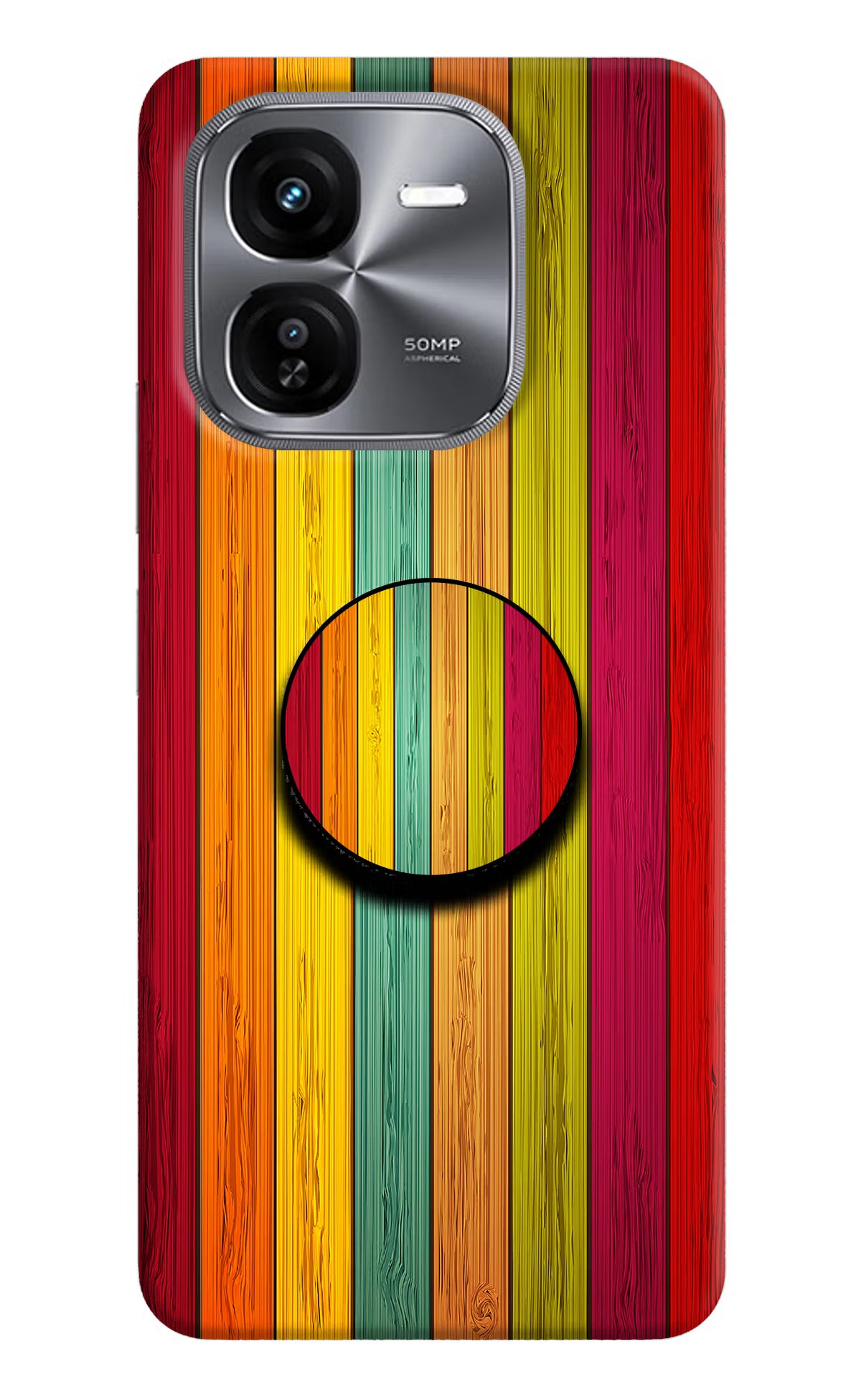Multicolor Wooden iQOO Z9X Pop Case by Casekaro