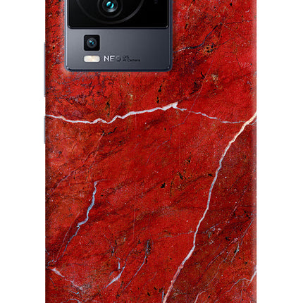 Red Marble Design iQOO Neo 7 Hard Case Back Cover by Casekaro