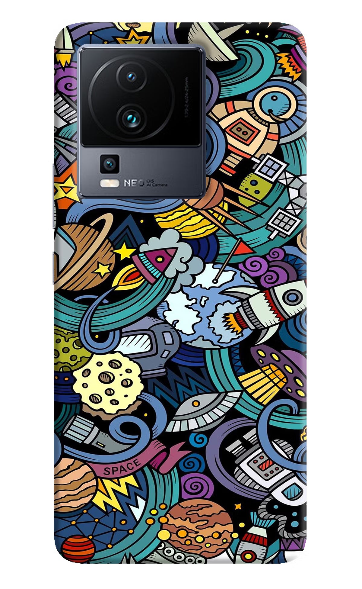Space Abstract iQOO Neo 7 Hard Case Back Cover by Casekaro