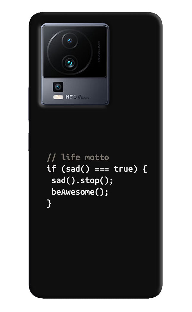 Life Motto Code iQOO Neo 7 Hard Case Back Cover by Casekaro