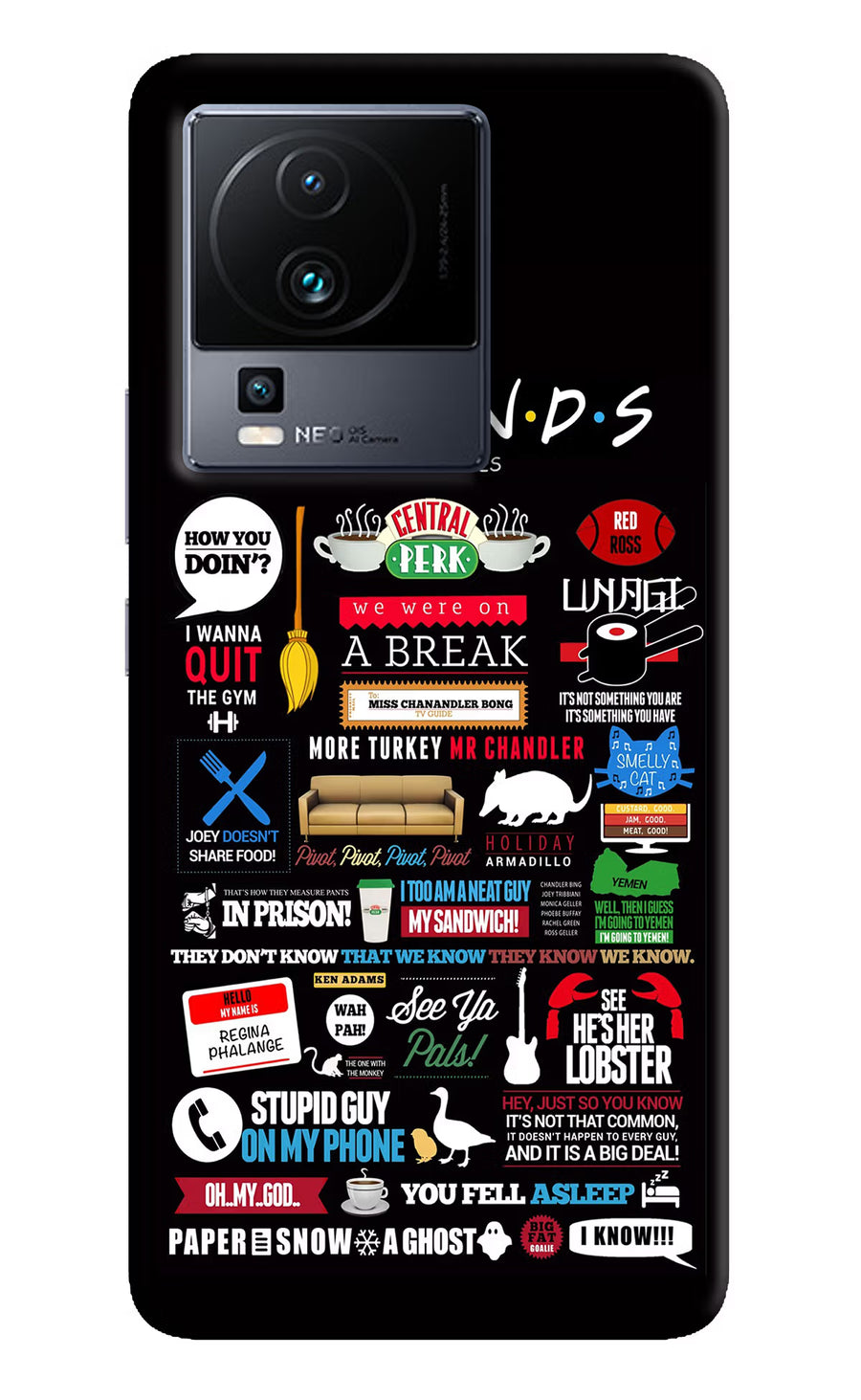 FRIENDS iQOO Neo 7 Back Cover, Hard case