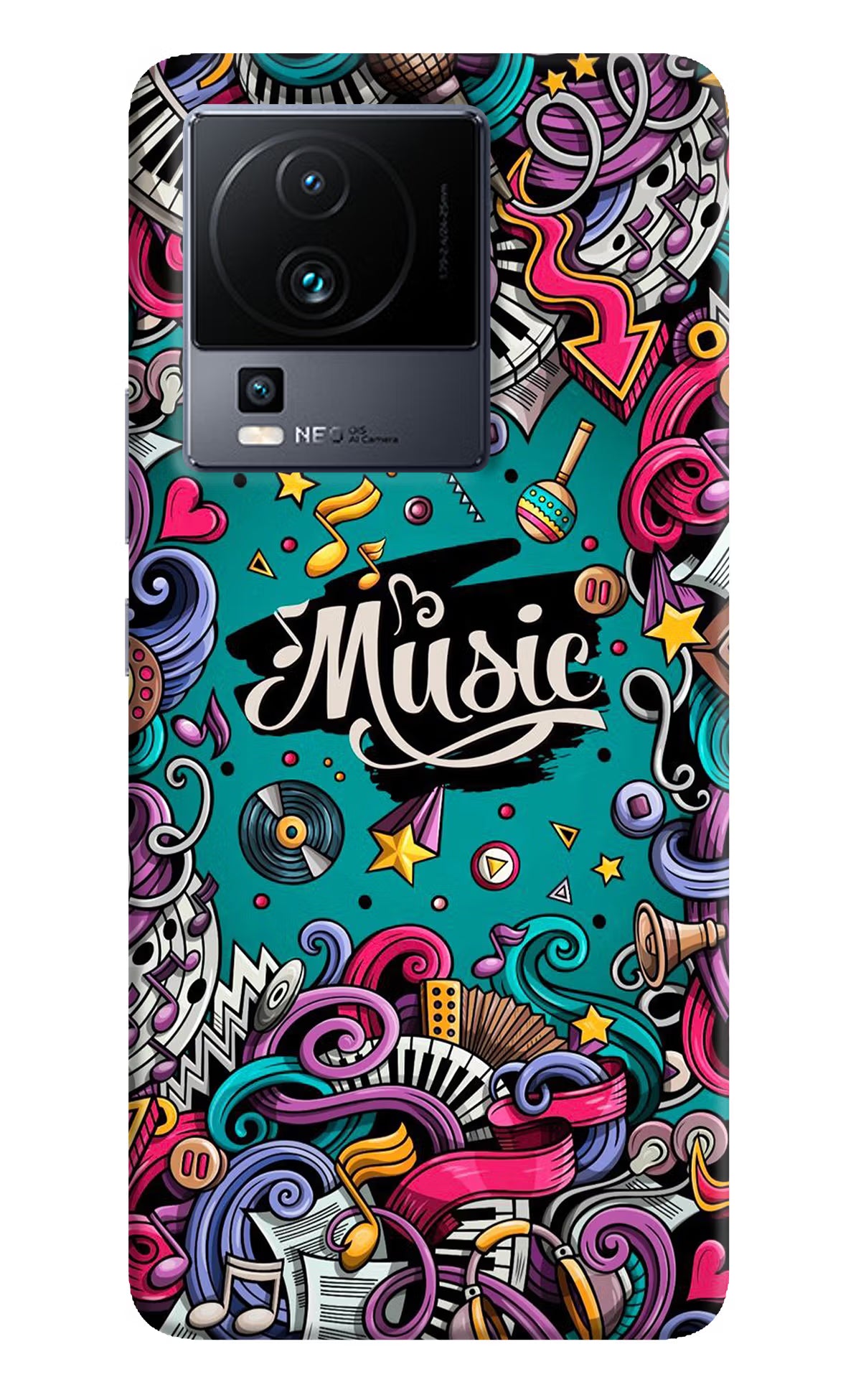 Music Graffiti iQOO Neo 7 Hard Case Back Cover by Casekaro