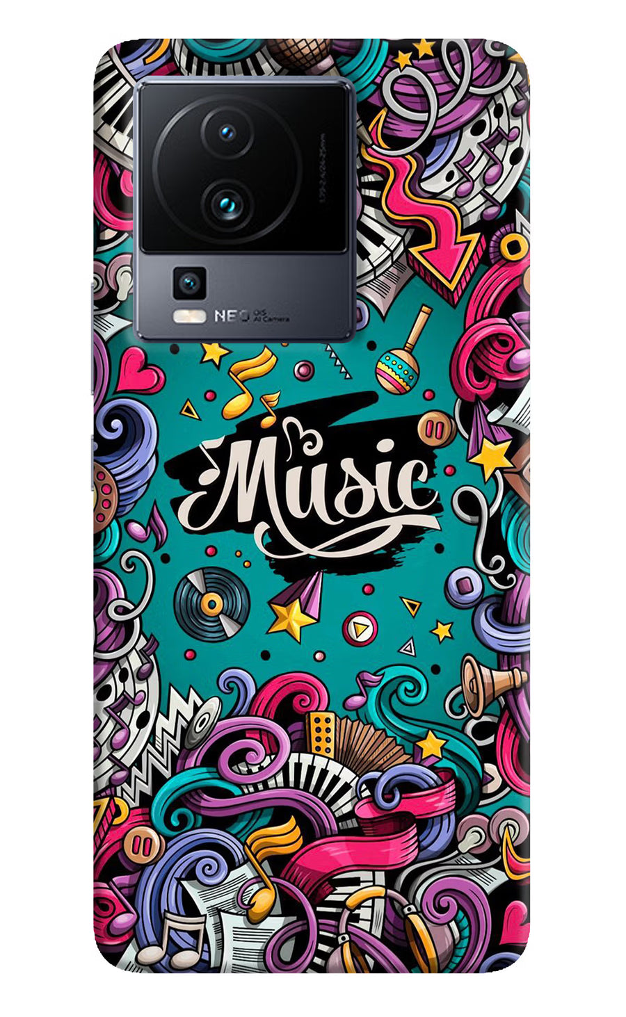 Music Graffiti iQOO Neo 7 Back Cover, Hard case
