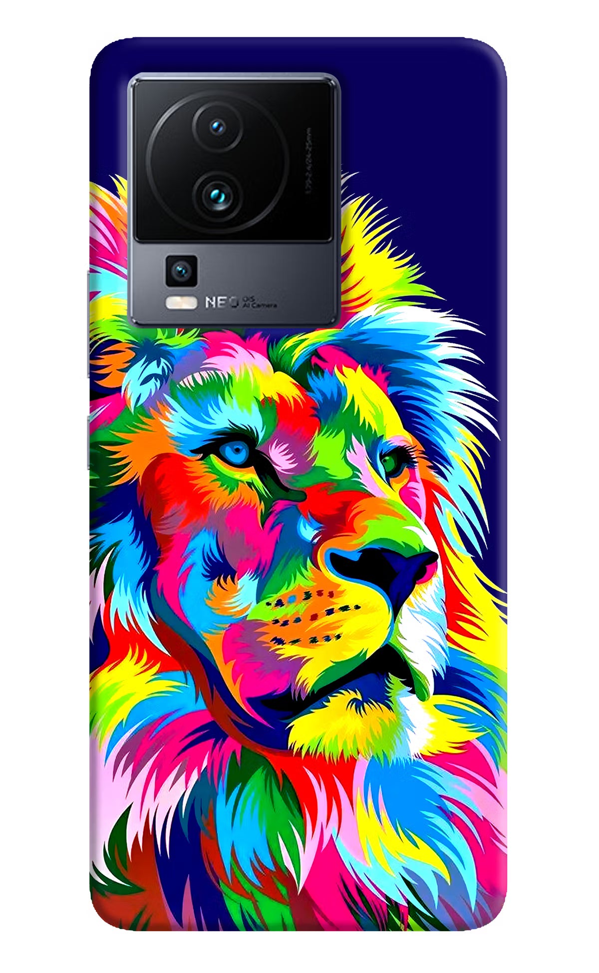 Vector Art Lion iQOO Neo 7 Hard Case Back Cover by Casekaro