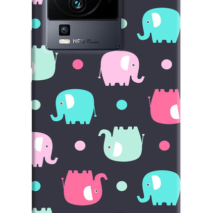 Elephants iQOO Neo 7 Hard Case Back Cover by Casekaro