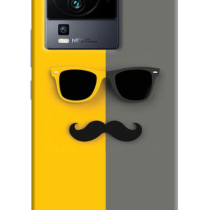 Sunglasses with Mustache iQOO Neo 7 Hard Case Back Cover by Casekaro