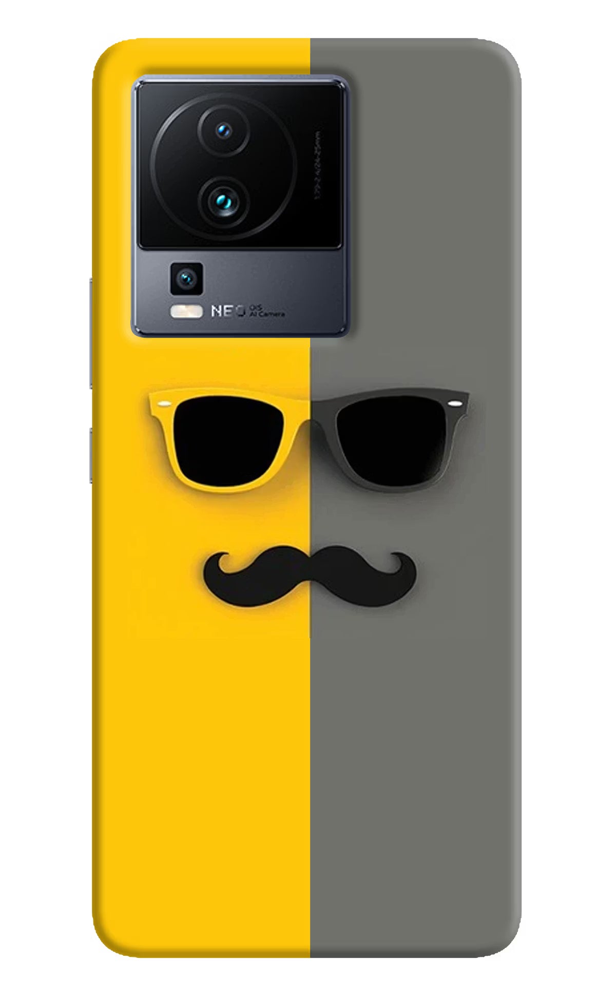 Sunglasses with Mustache iQOO Neo 7 Hard Case Back Cover by Casekaro