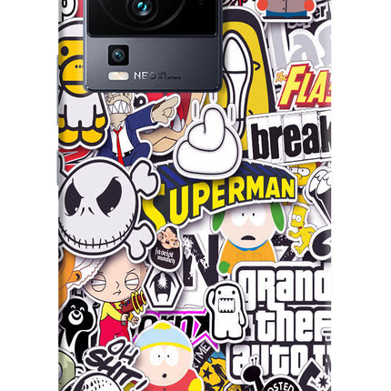 Sticker Bomb iQOO Neo 7 Hard Case Back Cover by Casekaro