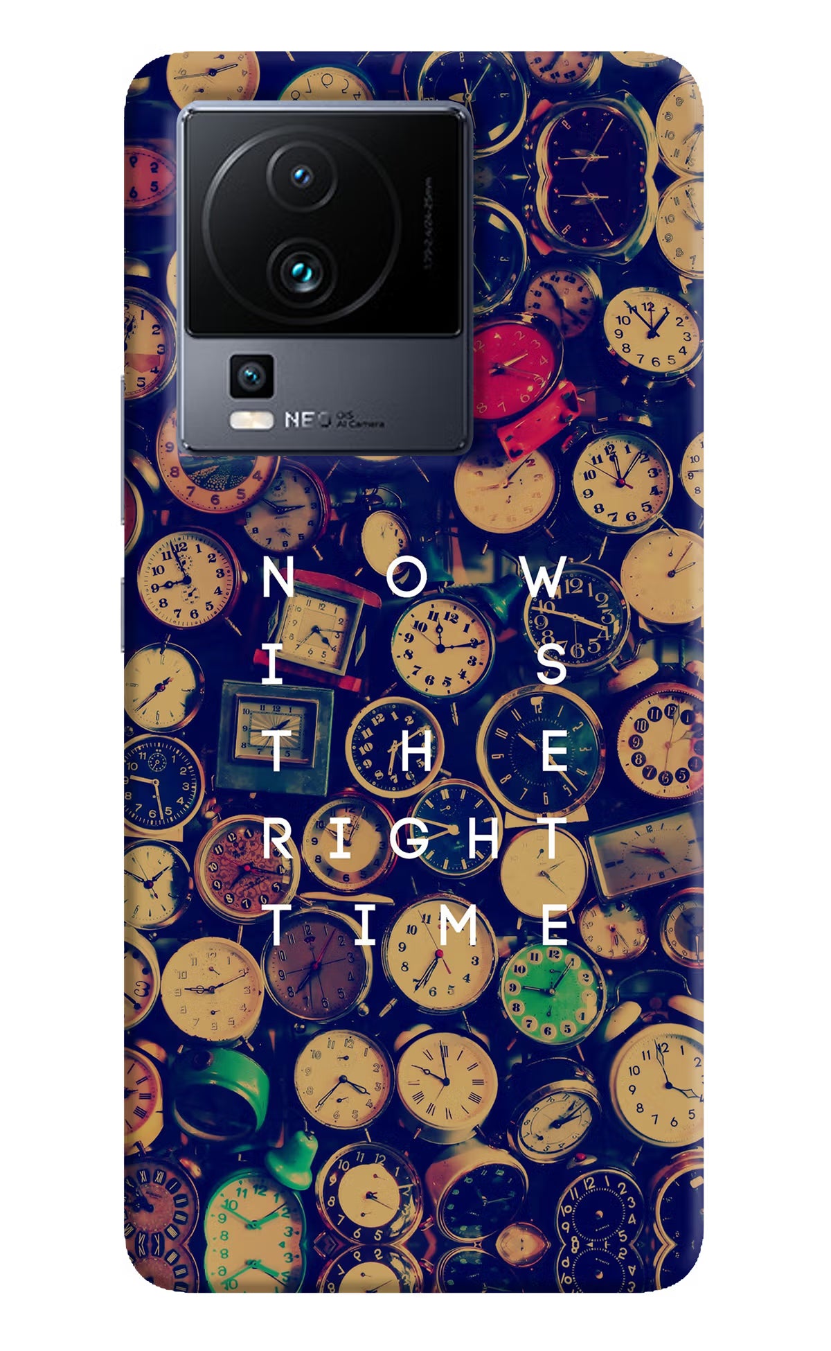 Now is the Right Time Quote iQOO Neo 7 Hard Case Back Cover by Casekaro