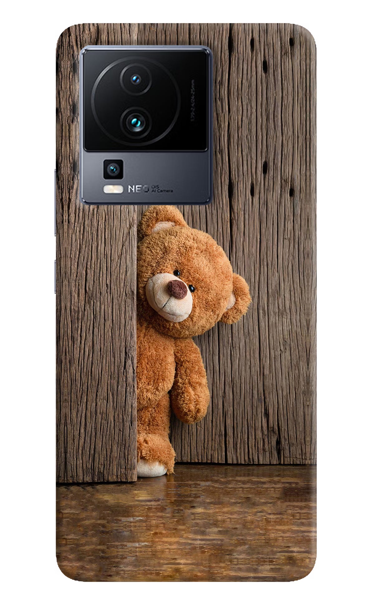 Teddy Wooden iQOO Neo 7 Hard Case Back Cover by Casekaro