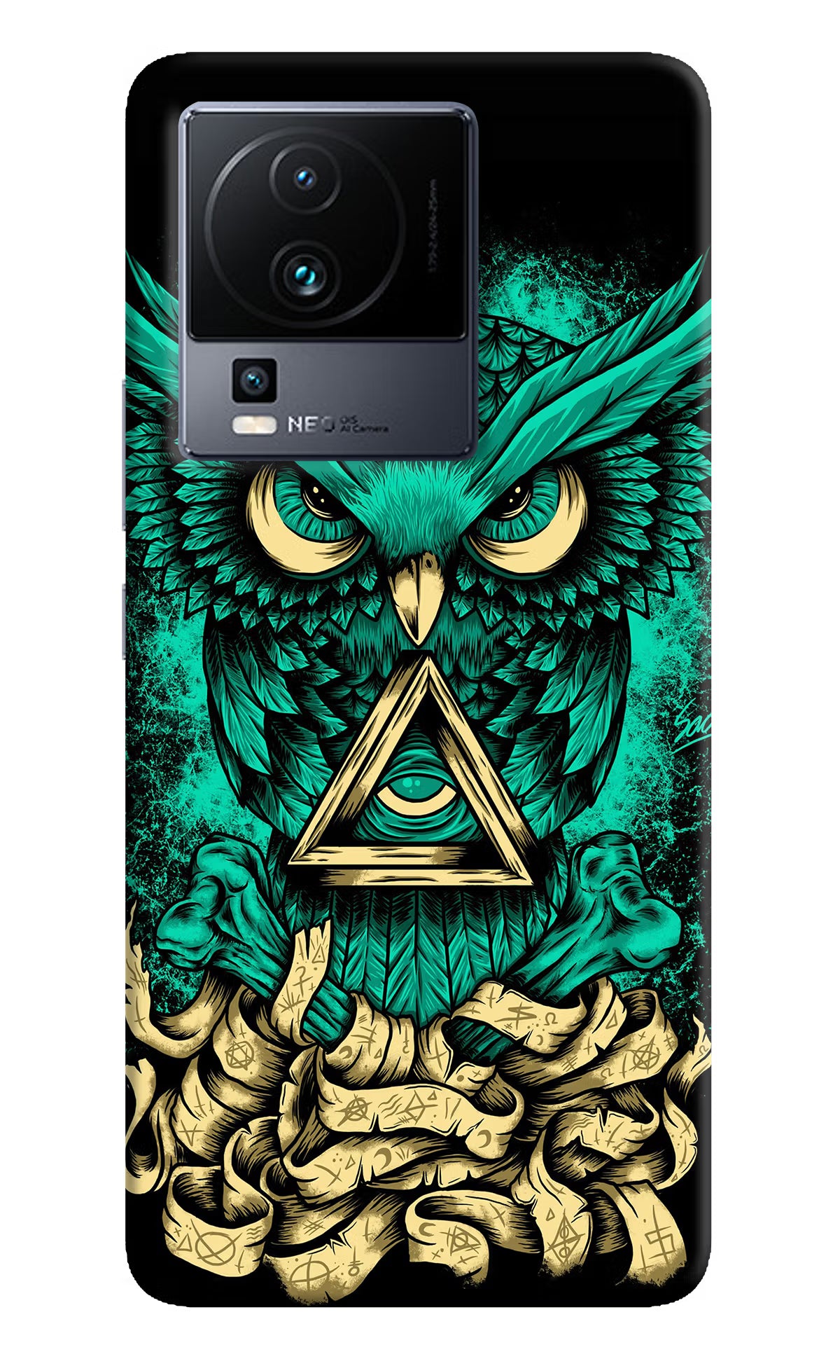 Green Owl iQOO Neo 7 Hard Case Back Cover by Casekaro