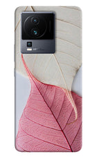 White Pink Leaf iQOO Neo 7 Hard Case Back Cover by Casekaro