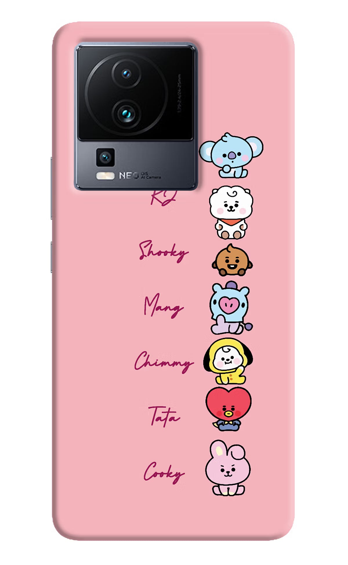 BTS names iQOO Neo 7 Hard Case Back Cover by Casekaro