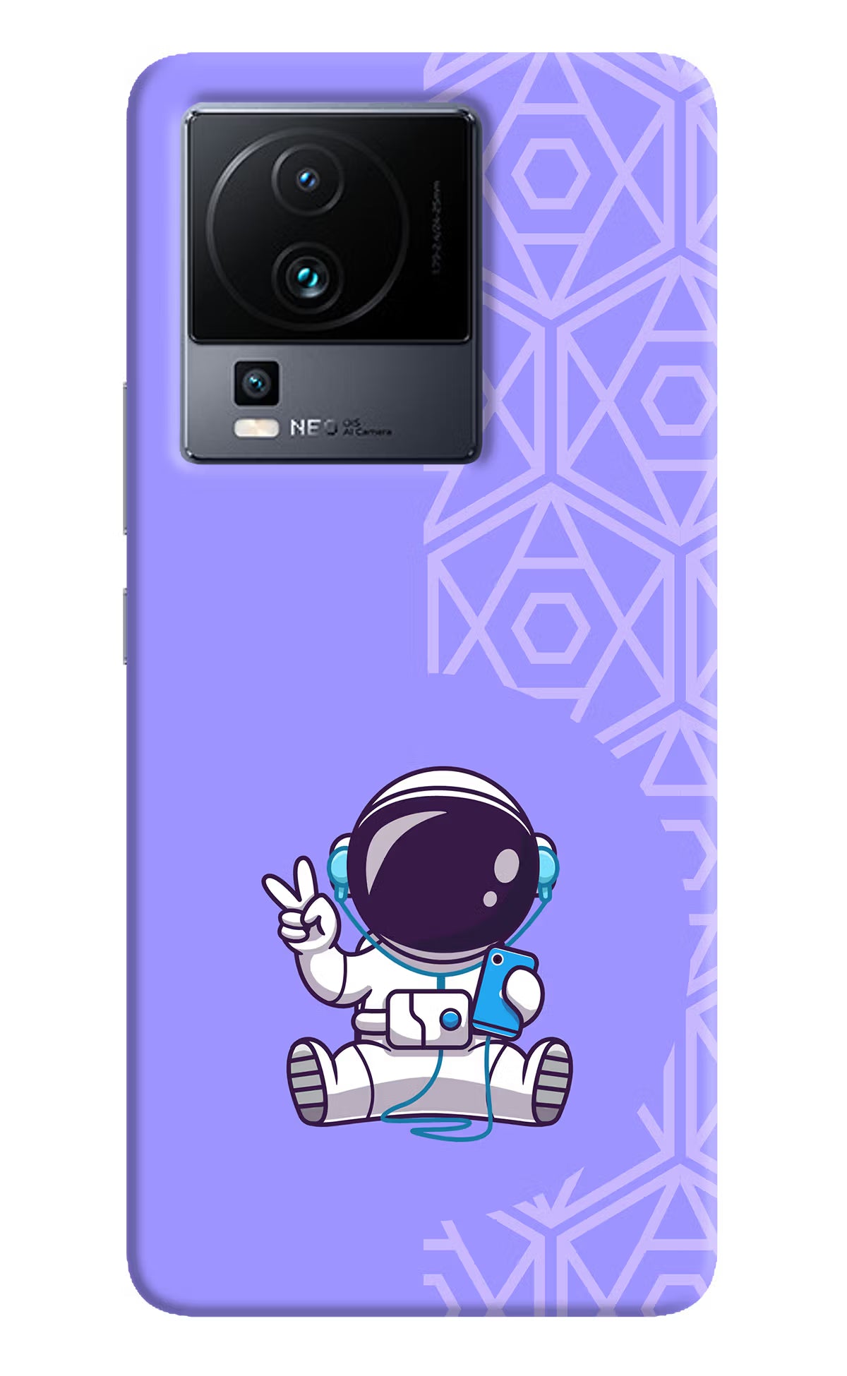 Cute Astronaut Chilling iQOO Neo 7 Hard Case Back Cover by Casekaro