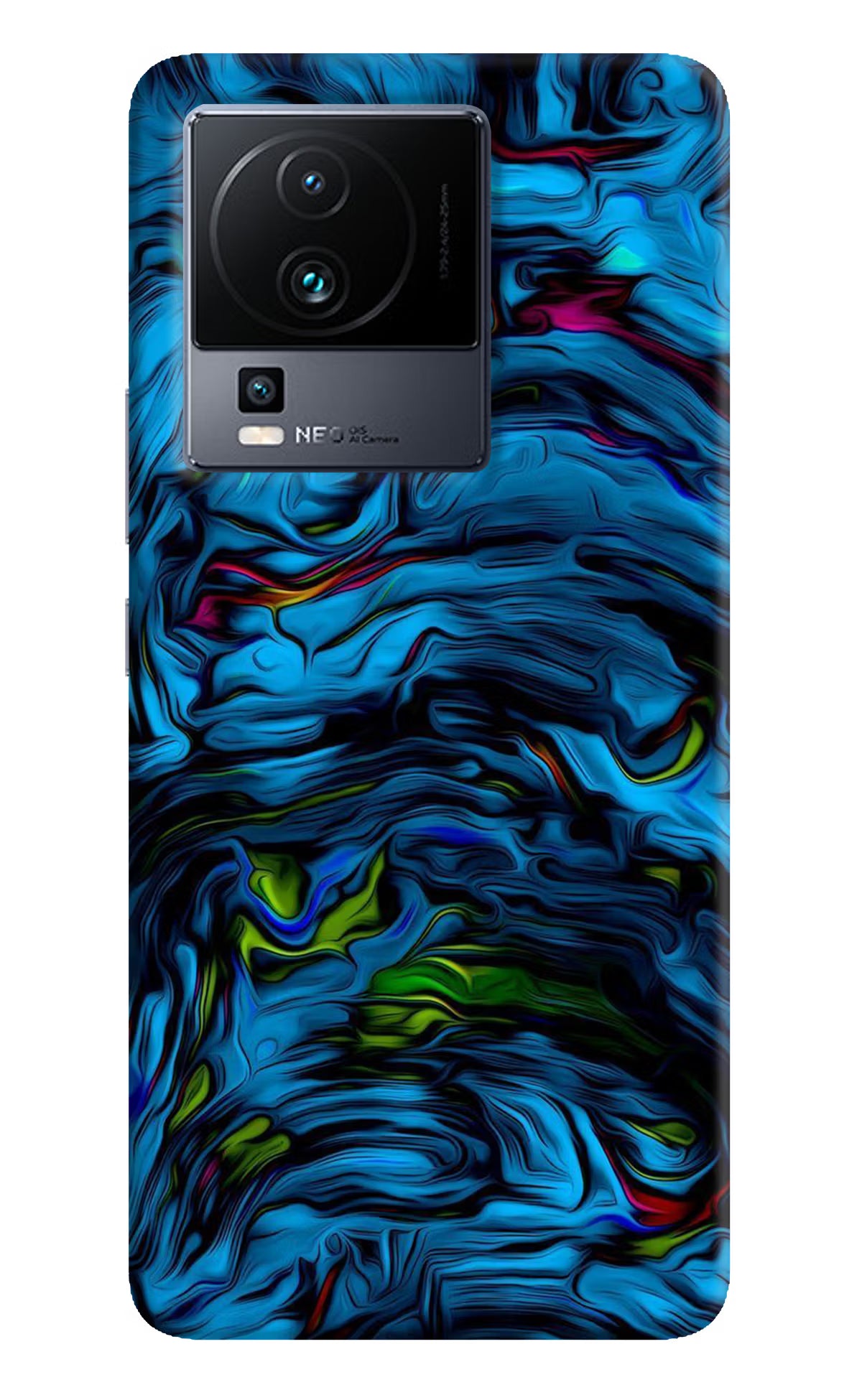 Dark Blue Abstract iQOO Neo 7 Hard Case Back Cover by Casekaro
