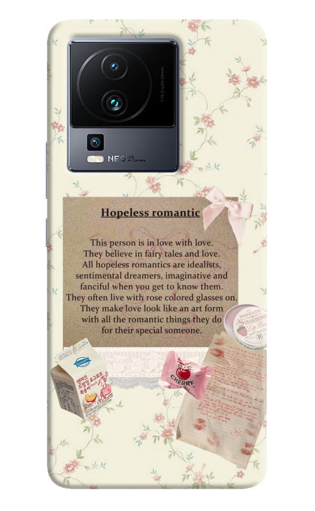 Hopeless Romantic iQOO Neo 7 Hard Case Back Cover by Casekaro