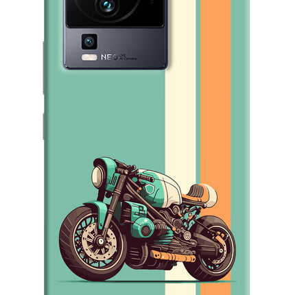 Striped Moto Drift iQOO Neo 7 Hard Case Back Cover by Casekaro