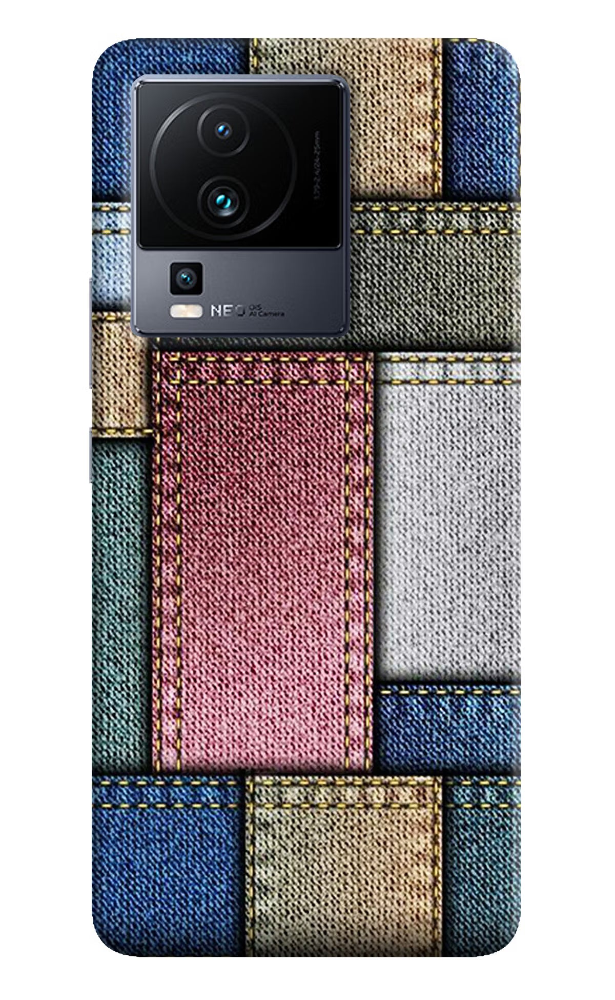 Multicolor Jeans iQOO Neo 7 Pro Hard Case Back Cover by Casekaro