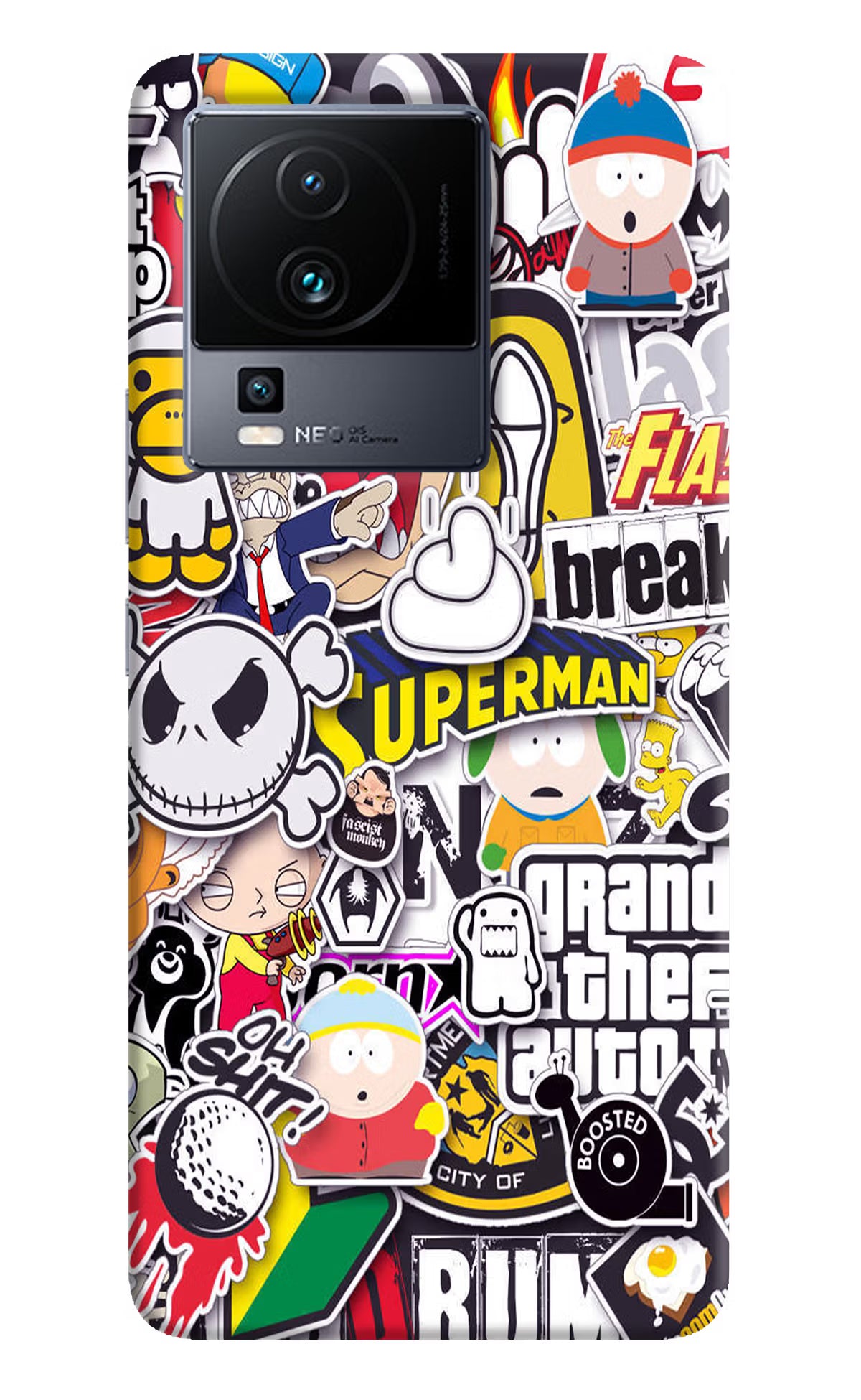 Sticker Bomb iQOO Neo 7 Pro Hard Case Back Cover by Casekaro