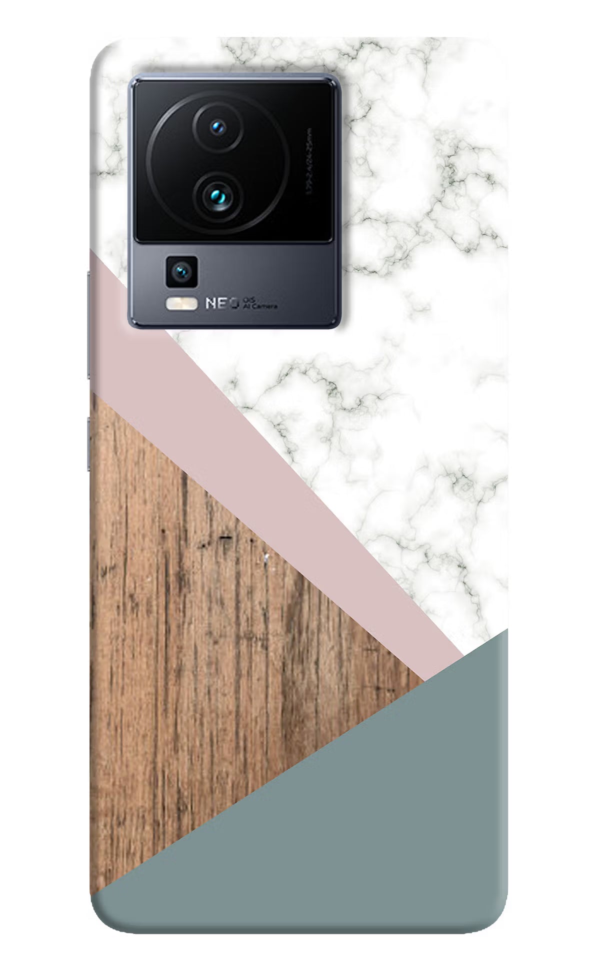 Marble wood Abstract iQOO Neo 7 Pro Hard Case Back Cover by Casekaro