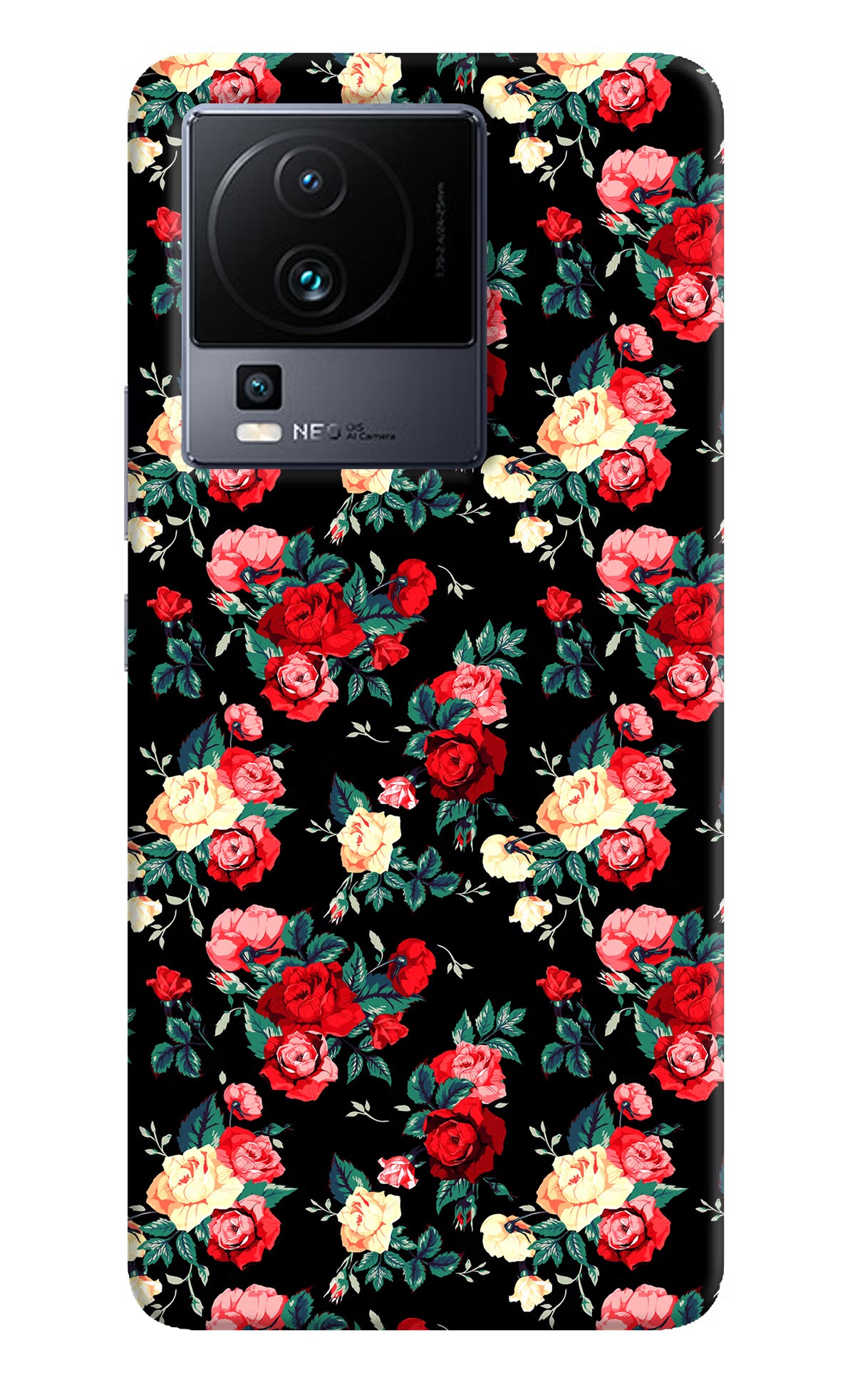 Rose Pattern iQOO Neo 7 Pro Hard Case Back Cover by Casekaro