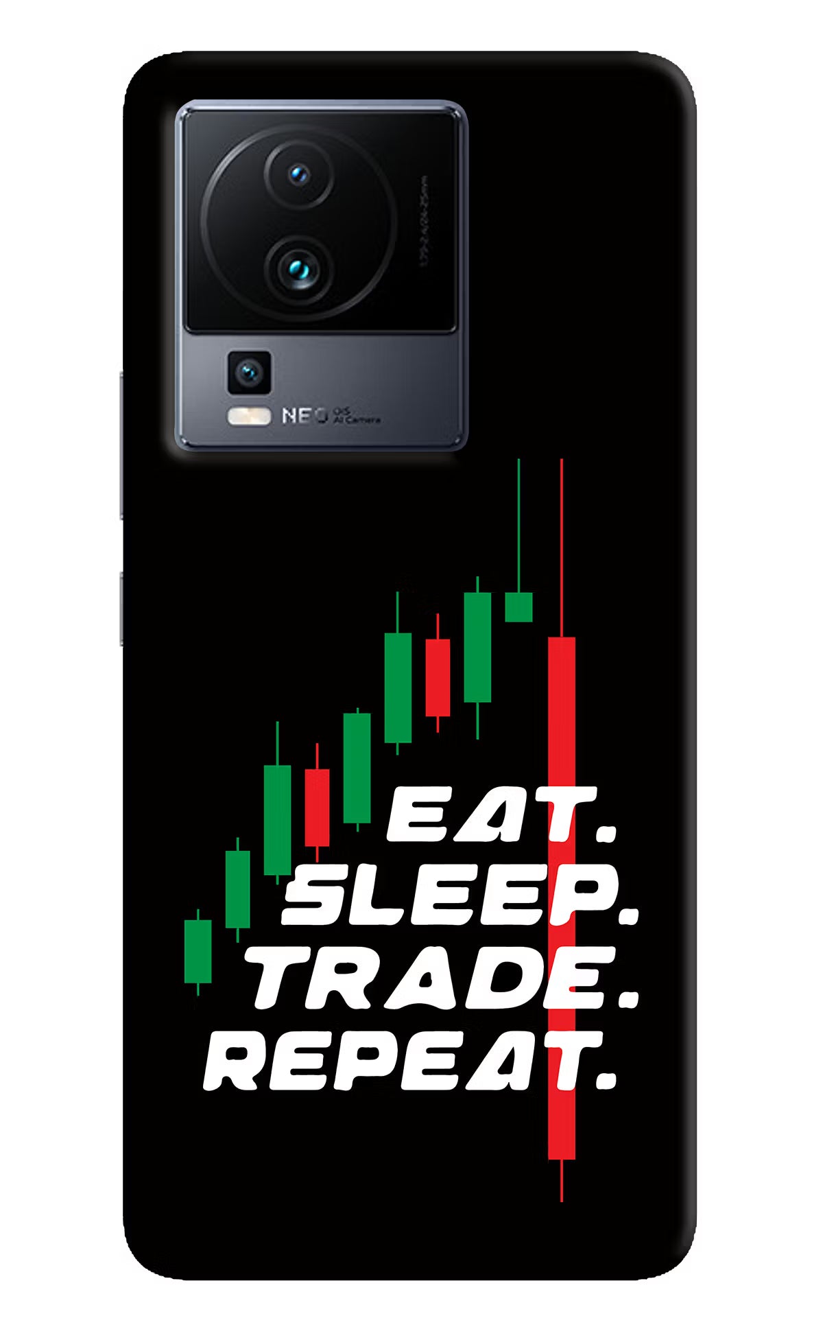 Eat Sleep Trade Repeat iQOO Neo 7 Pro Hard Case Back Cover by Casekaro