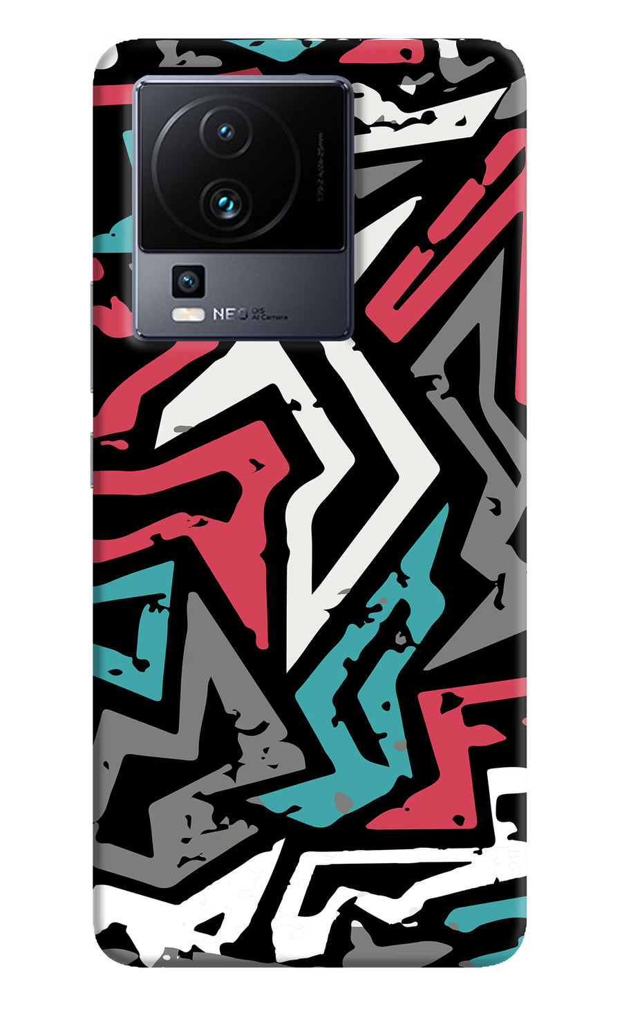 Geometric Graffiti iQOO Neo 7 Pro Back Cover, Hard case