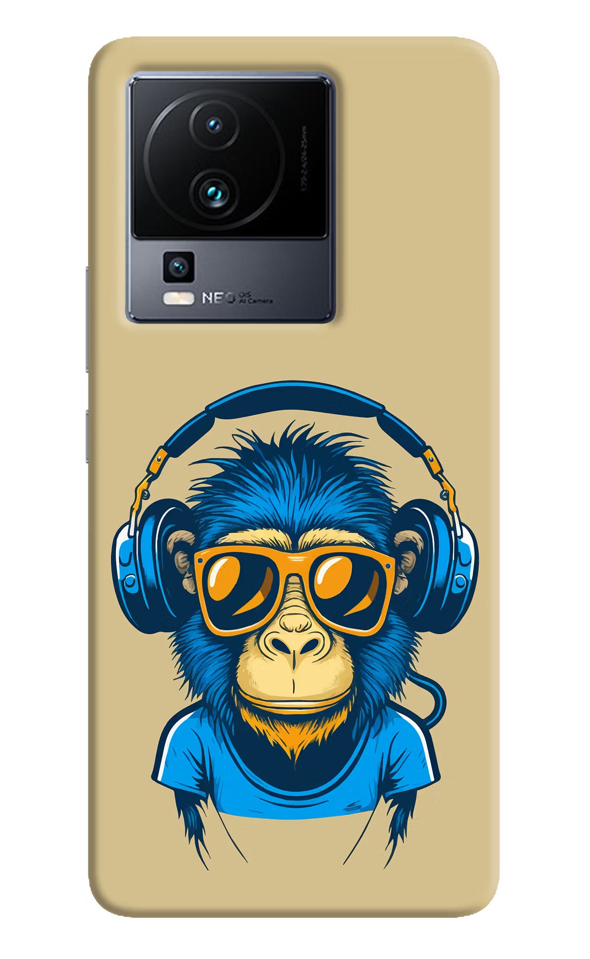 Monkey Headphone iQOO Neo 7 Pro Hard Case Back Cover by Casekaro