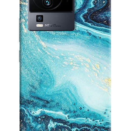 Blue Glitter Marble iQOO Neo 7 Pro Hard Case Back Cover by Casekaro