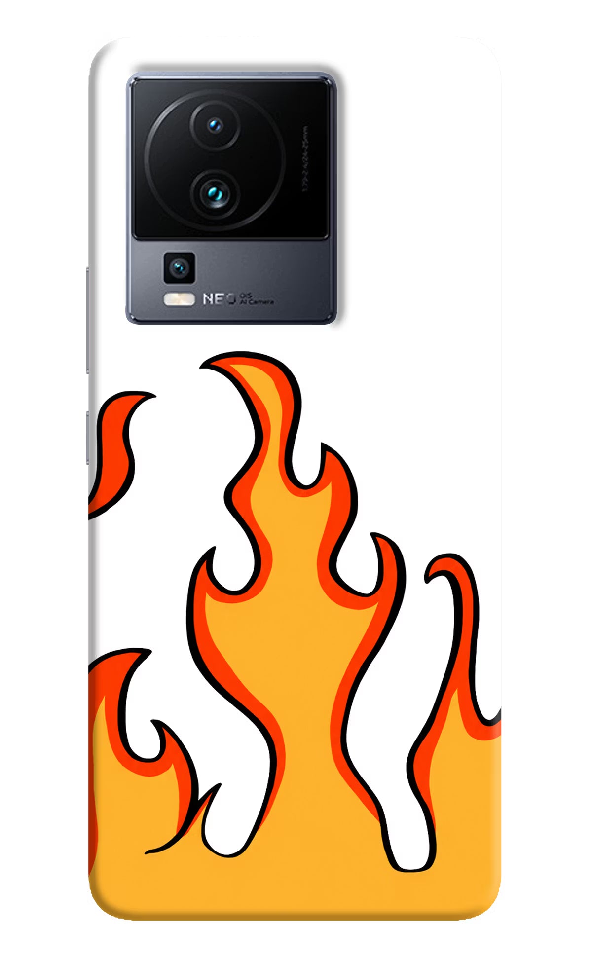 Fired Up – White iQOO Neo 7 Pro Hard Case Back Cover by Casekaro