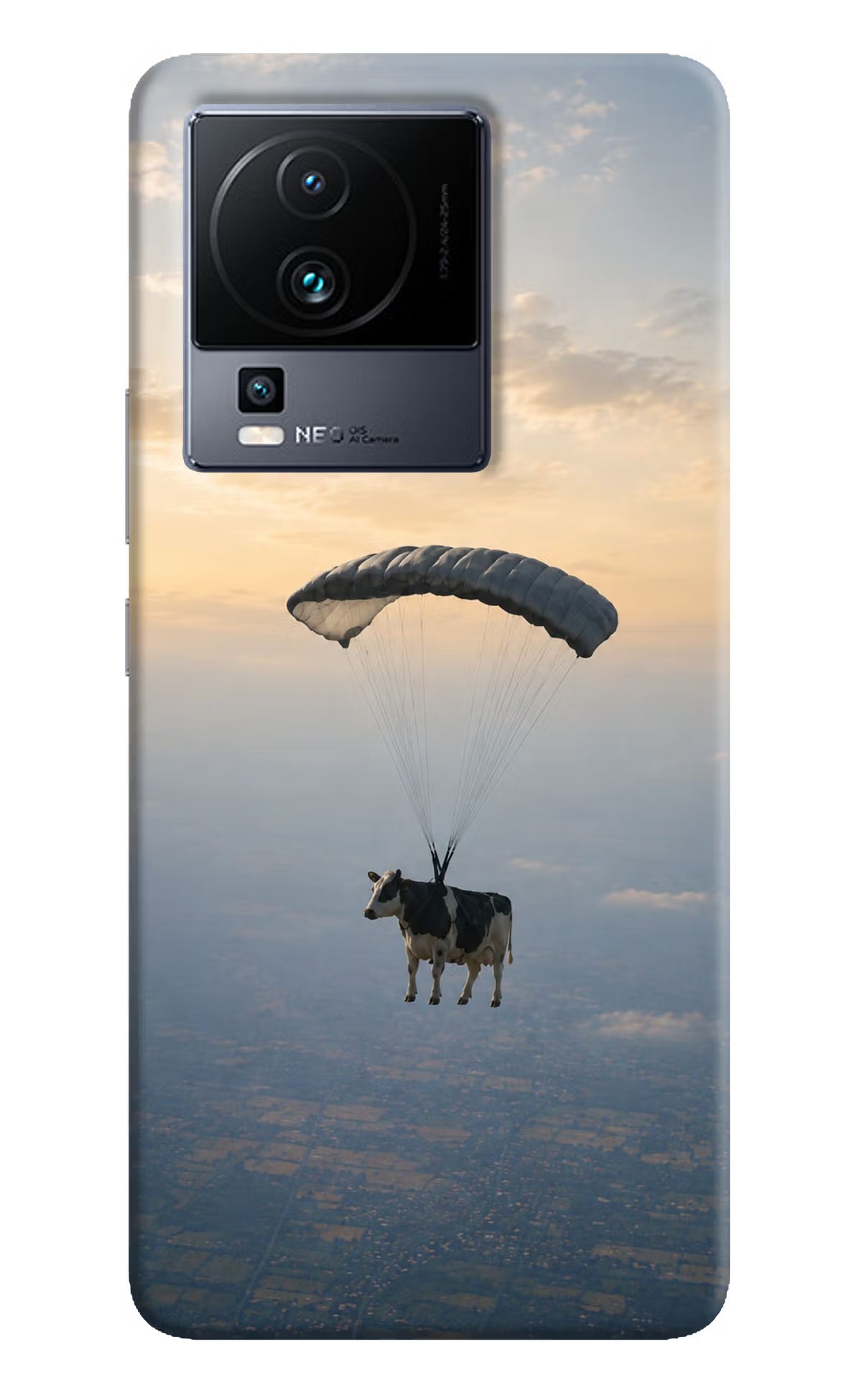 Skydiving Cow iQOO Neo 7 Pro Back Cover
