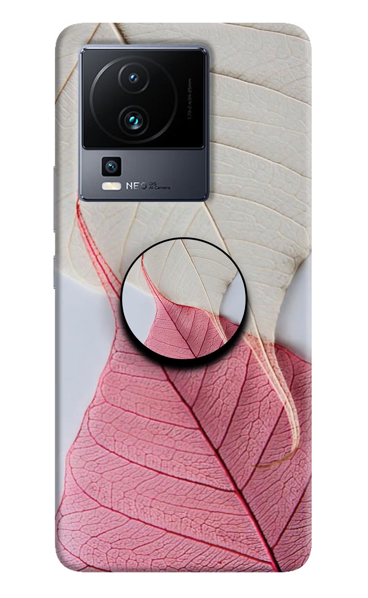 White Pink Leaf iQOO Neo 7 Pro Pop Case by Casekaro