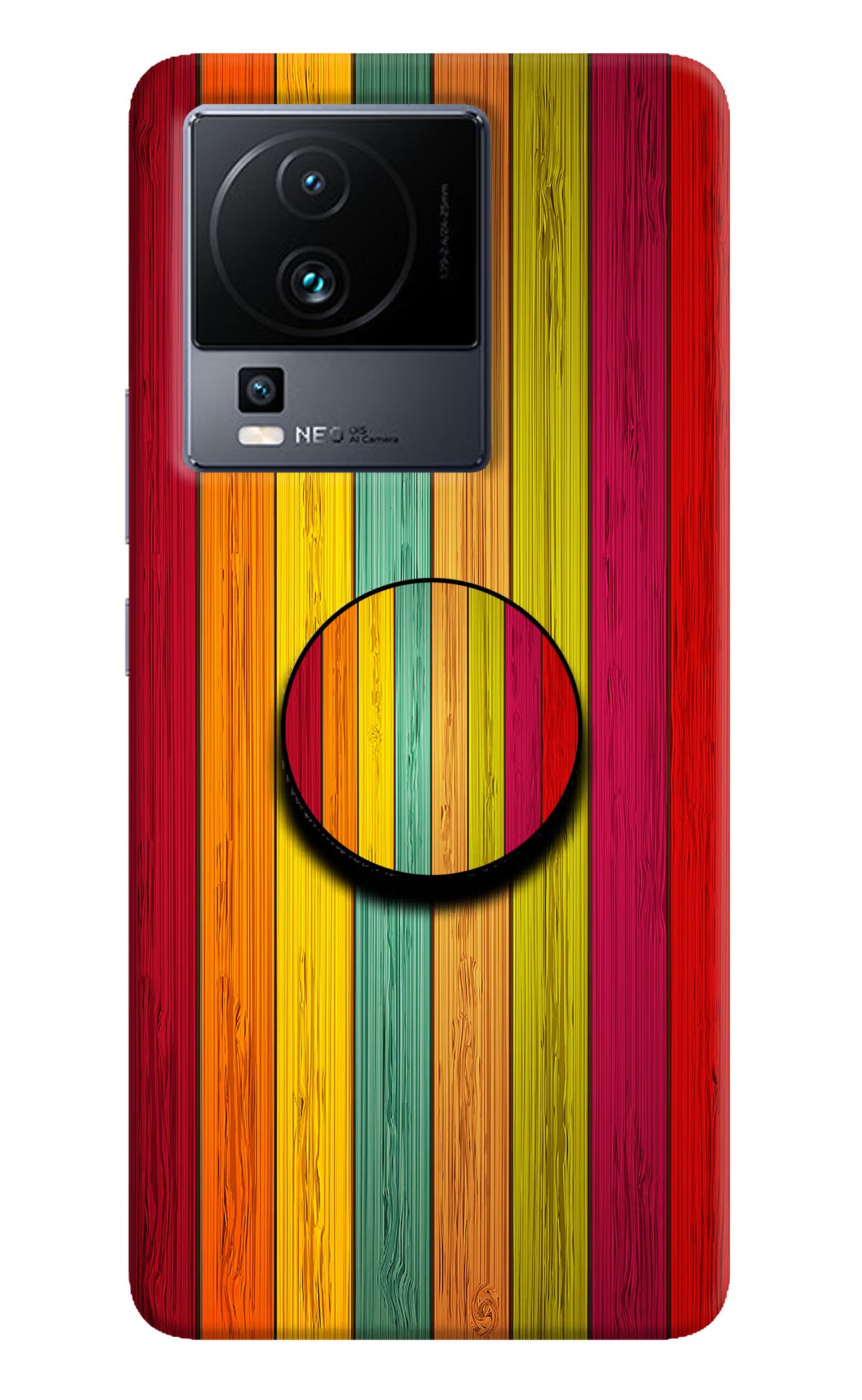 Multicolor Wooden iQOO Neo 7 Pro Pop Case by Casekaro