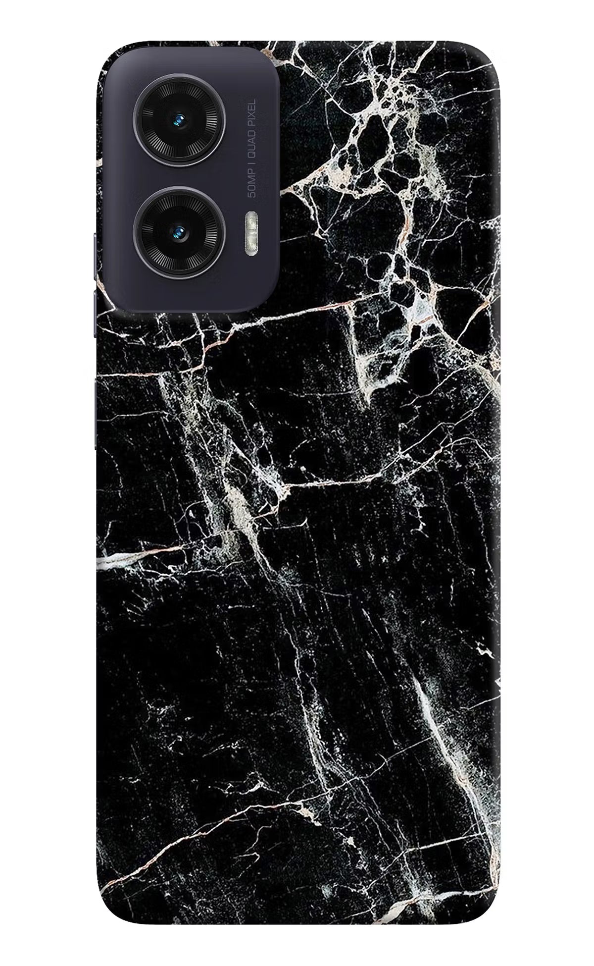 Black Marble Texture Moto G35 5G Hard Case Back Cover by Casekaro