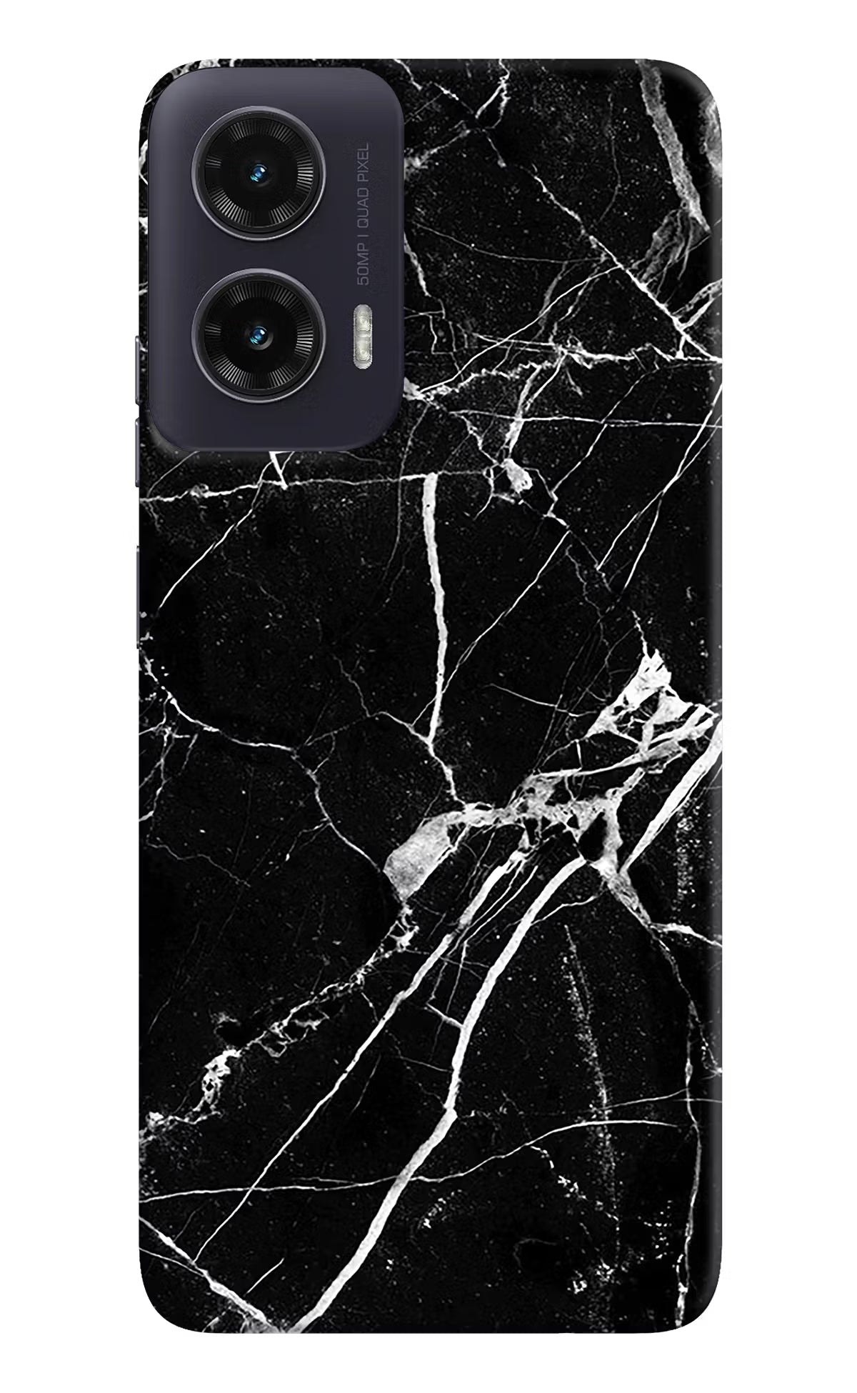 Black Marble Pattern Moto G35 5G Hard Case Back Cover by Casekaro