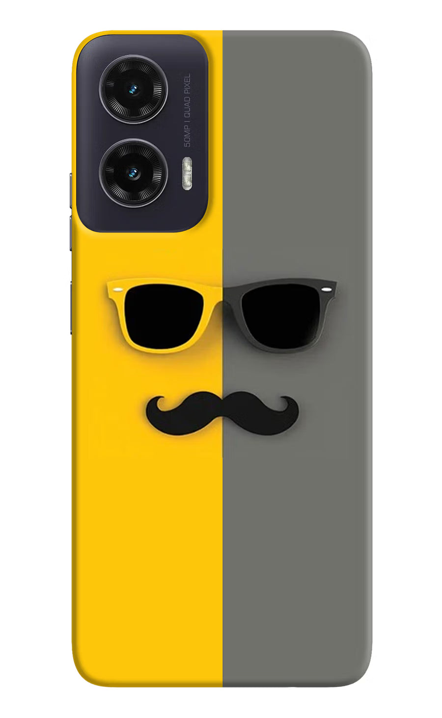 Sunglasses with Mustache Moto G35 5G Back Cover, Hard case