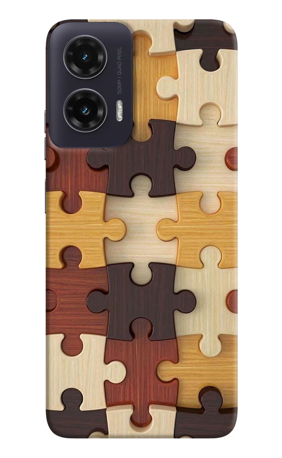 Wooden Puzzle Moto G35 5G Hard Case Back Cover by Casekaro