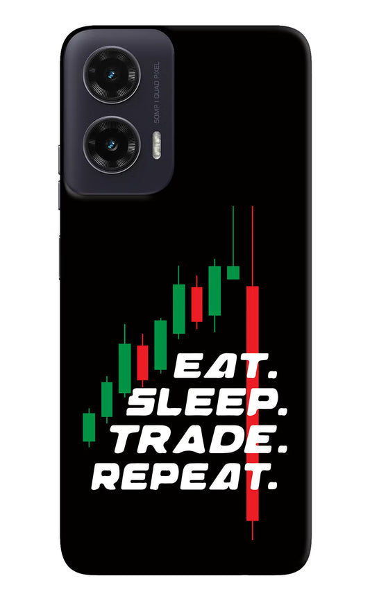 Eat Sleep Trade Repeat Moto G35 5G Hard Case Back Cover by Casekaro