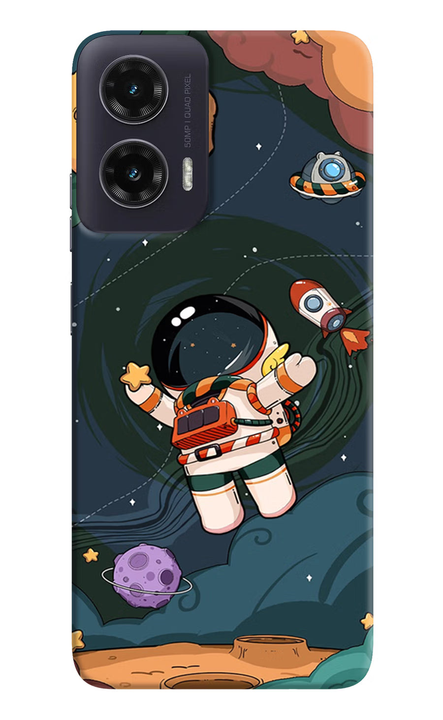 Cartoon Astronaut Moto G35 5G Back Cover, Hard case