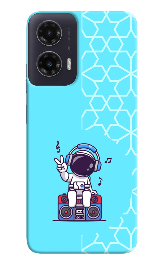 Cute Astronaut Chilling Moto G35 5G Hard Case Back Cover by Casekaro