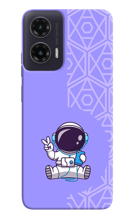 Cute Astronaut Chilling Moto G35 5G Hard Case Back Cover by Casekaro