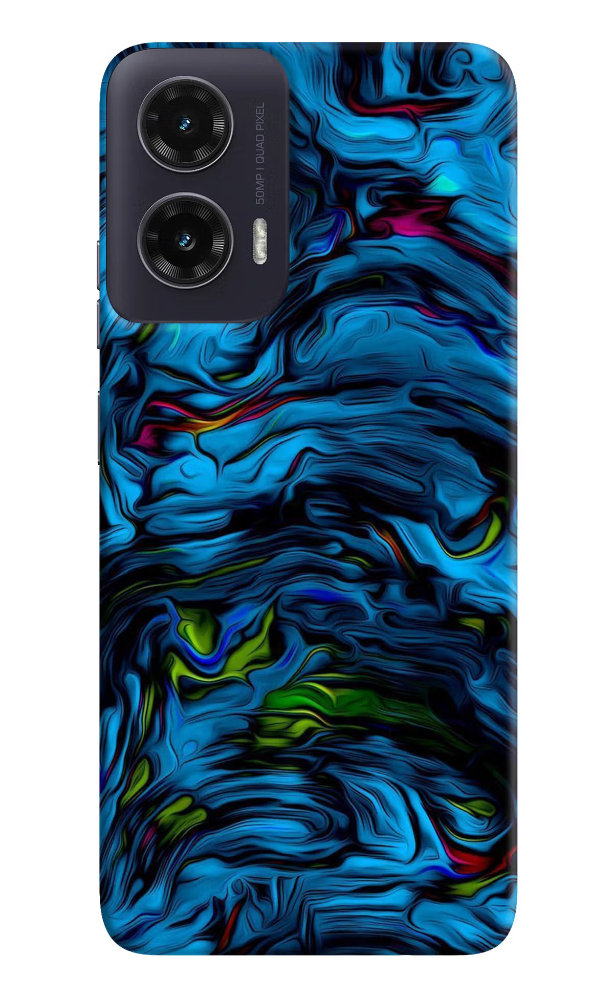 Dark Blue Abstract Moto G35 5G Hard Case Back Cover by Casekaro