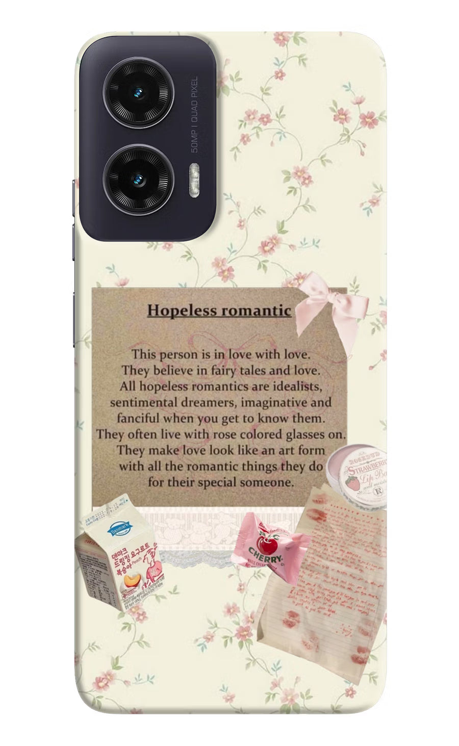 Hopeless Romantic Moto G35 5G Back Cover, Hard case