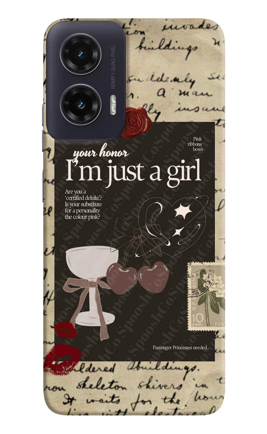 I am just a girl Moto G35 5G Hard Case Back Cover by Casekaro
